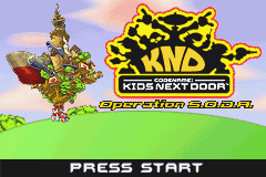 Codename Kids Next Door Operation SODA title screen for GameBoy Advance